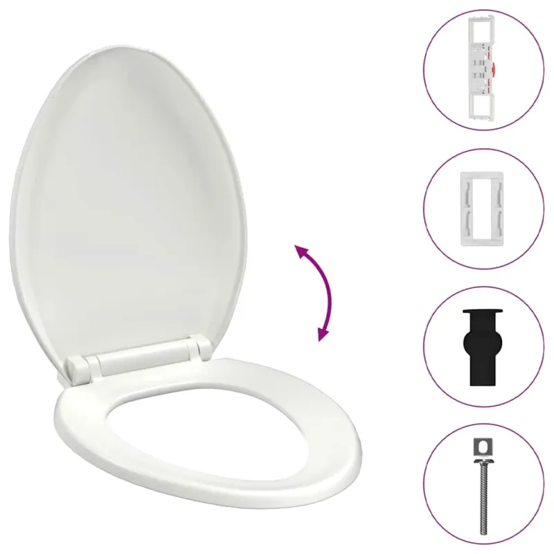 Klozeto sėdynė su Soft-close mechanizmu, balta