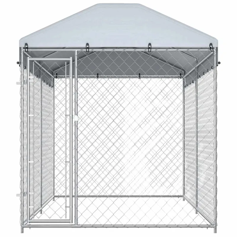 Lauko voljeras šunims su tentu stogui, 382x192x225cm
