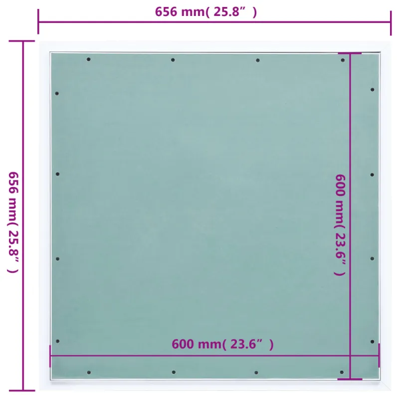 Gipso kartono plokštė su aliuminiu rėmu, 600x600mm