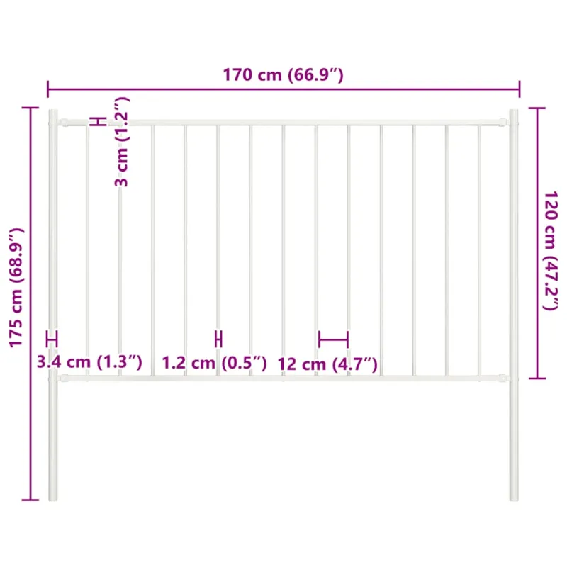 Tvoros plokštė Woerden su stulpais, plienas, 1,7x1,25 m, balta
