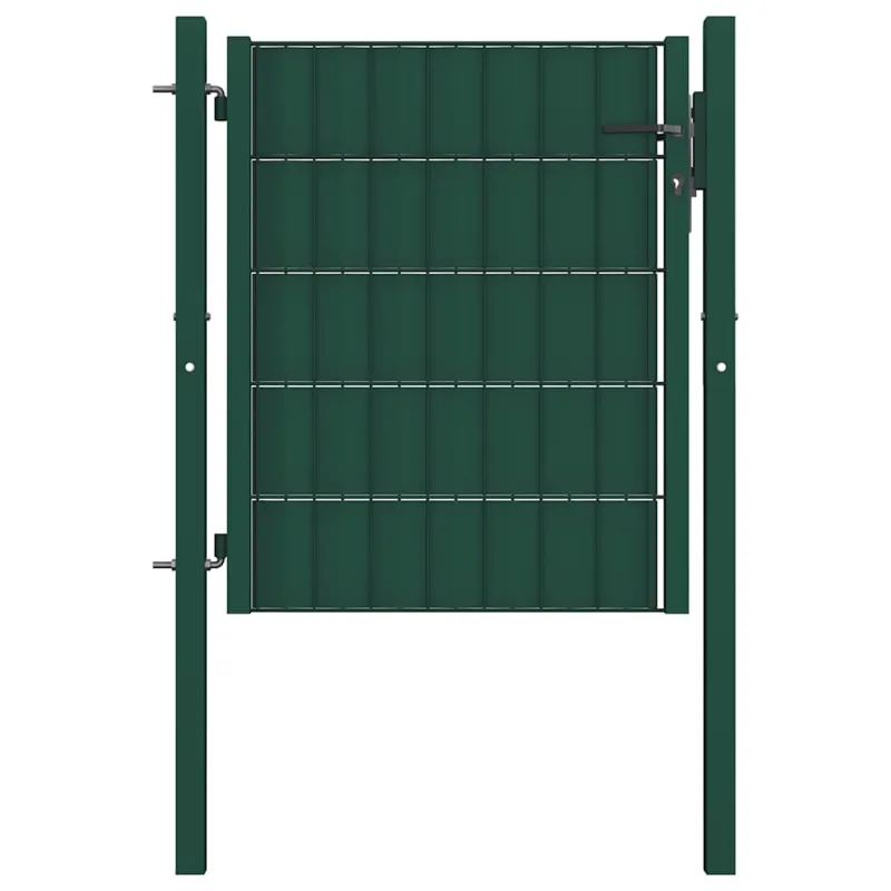 Tvoros vartai, PVC ir plienas, 100x100 cm, žali