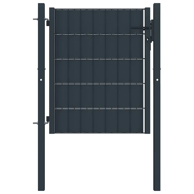 Tvoros vartai, PVC ir plienas, 100x100 cm, antracito spalvos