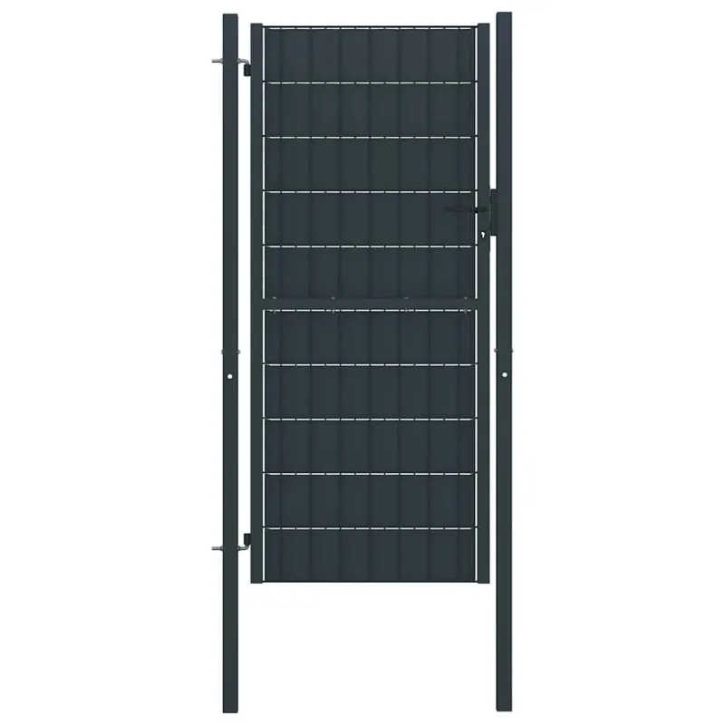 Tvoros vartai, PVC ir plienas, 100x204 cm, antracito spalvos
