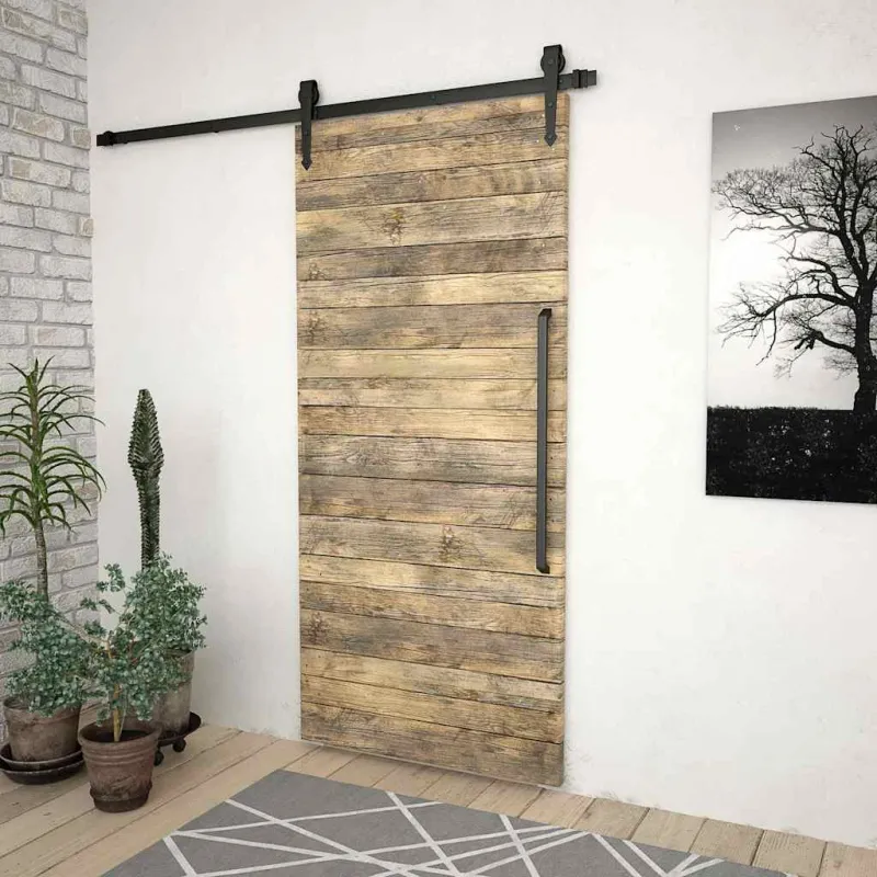 Stumdomų durų įrangos rinkinys SKIEN, juodas, 200cm plienas