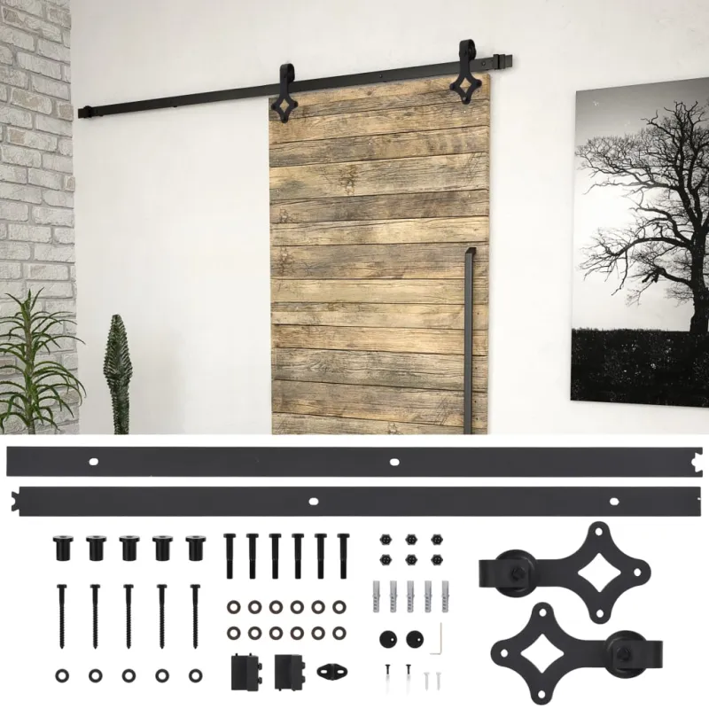 Stumdomų durų įrangos rinkinys SKIEN, juodas, 200cm plienas
