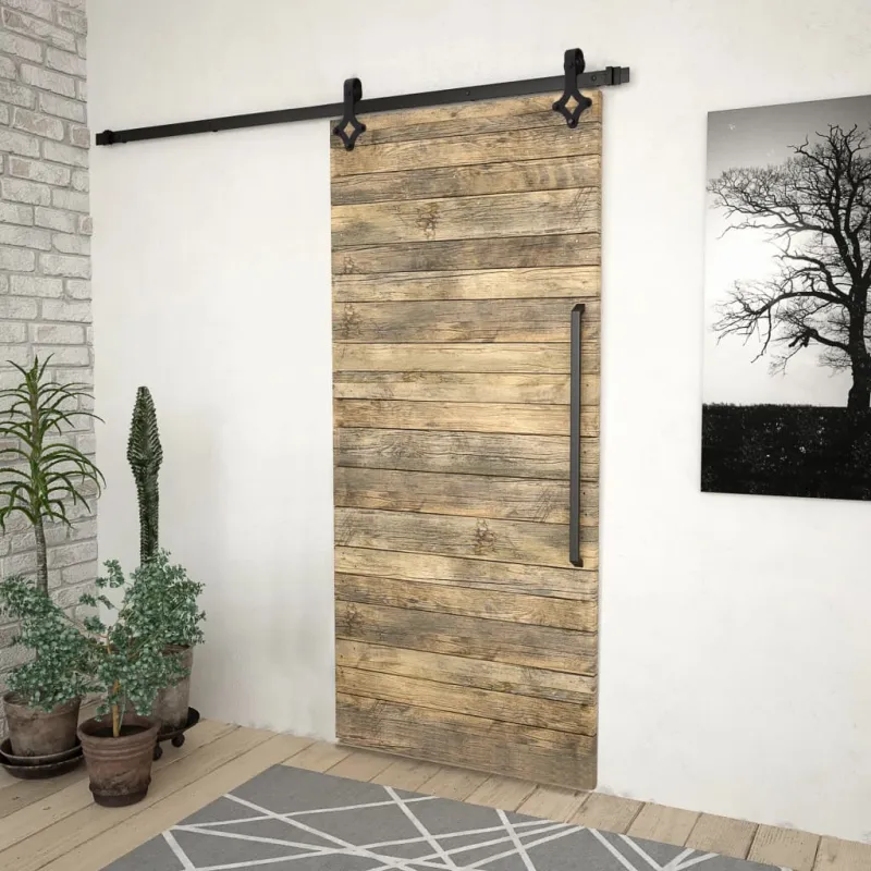 Stumdomų durų įrangos rinkinys SKIEN, juodas, 200cm plienas