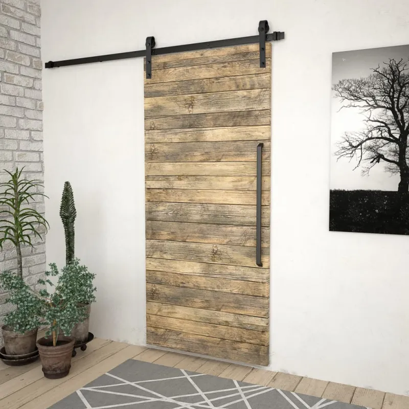 Stumdomų durų įrangos rinkinys SKIEN, juodas, 200cm plienas
