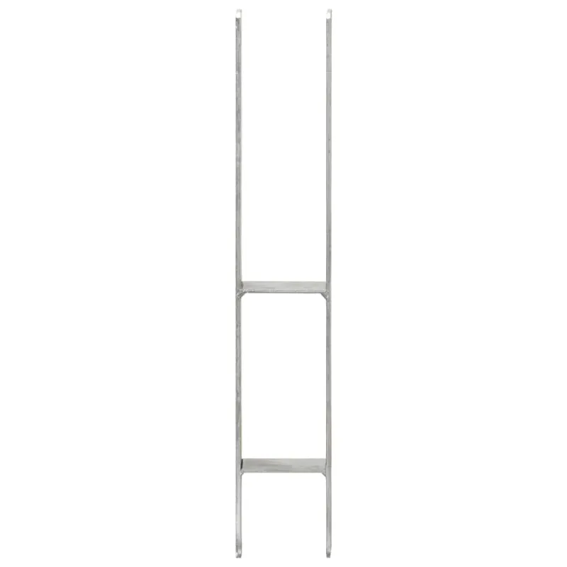 Tvoros stulpai, 6vnt., sidabrinės spalvos, 9x6x60cm, plienas