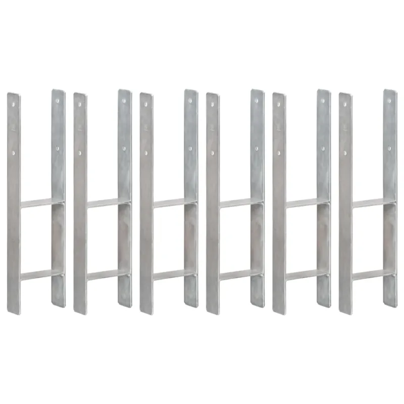 Tvoros stulpai, 6vnt., sidabrinės spalvos, 14x6x60cm, plienas