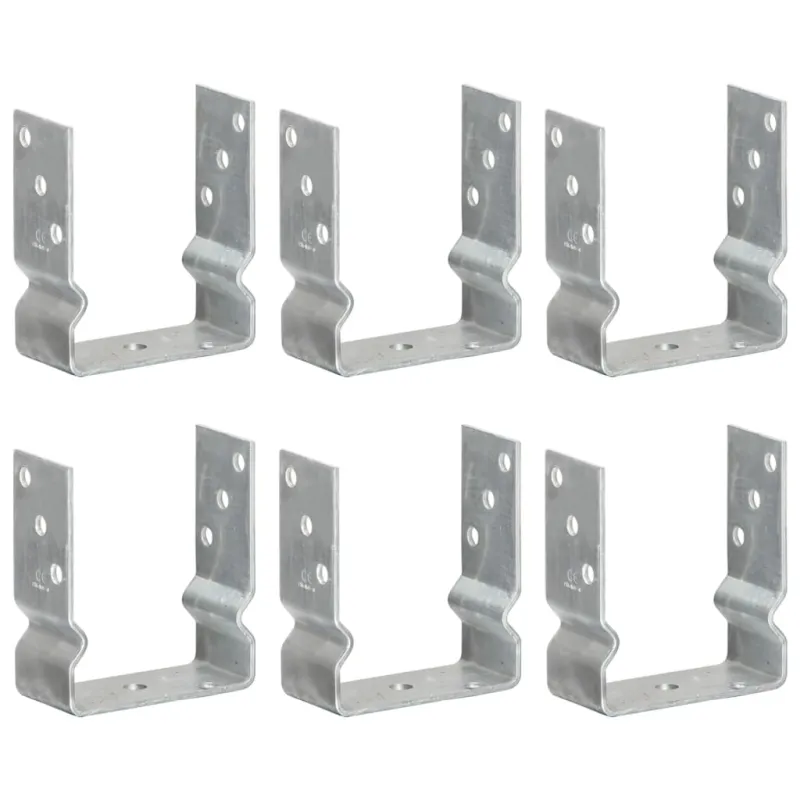 Tvoros stulpai, 6vnt., sidabrinės spalvos, 12x6x15cm, plienas
