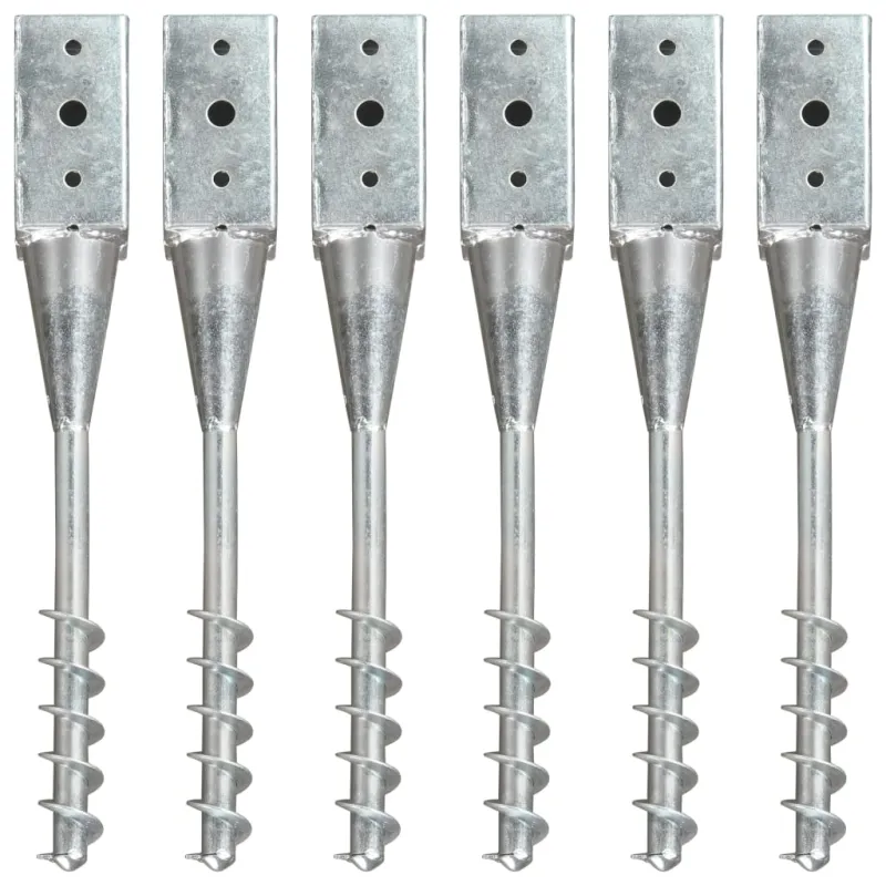 Smeigiami kuoliukai, 6vnt., sidabriniai, 7x7x56cm, plienas
