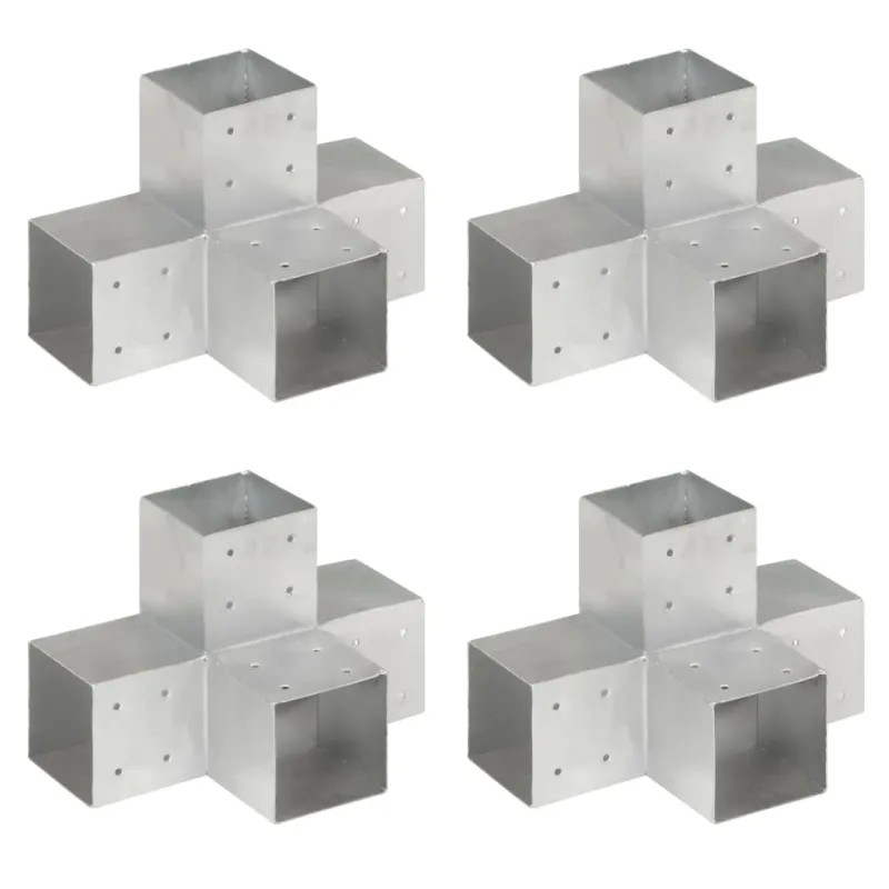 Stulpų sujungimai, 4vnt., 101x101mm, metalas, X formos