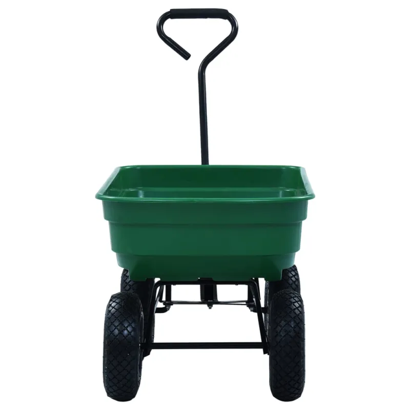 Paverčiamas rankinis sodo vežimėlis, žalios spalvos, 300kg, 75l