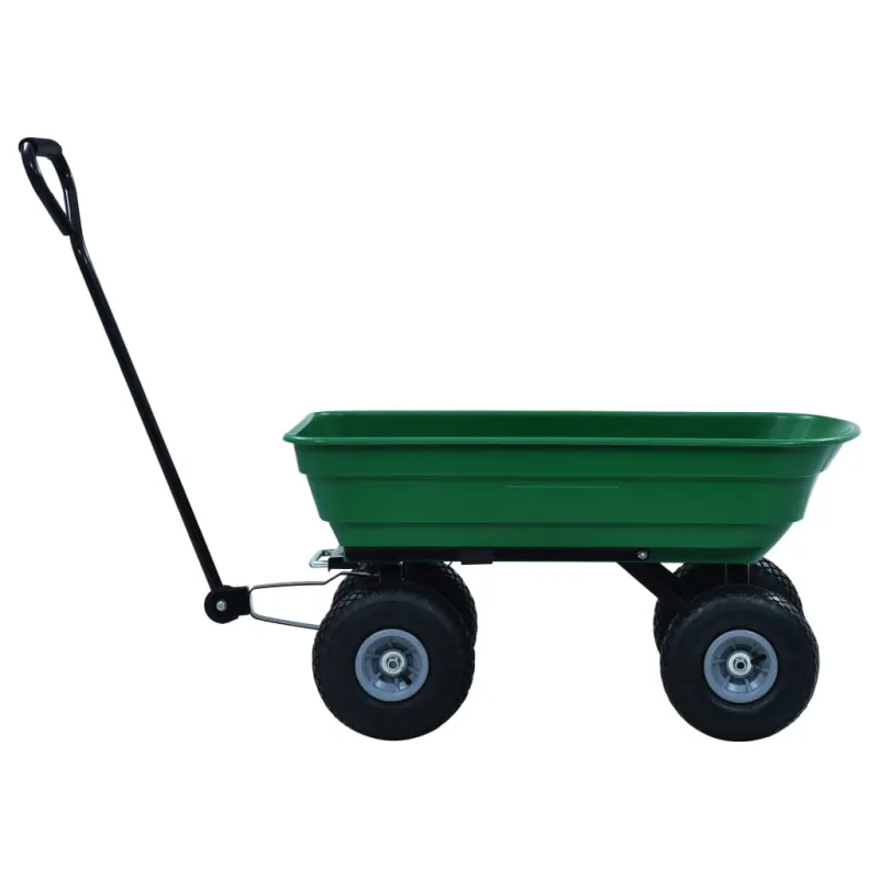 Paverčiamas rankinis sodo vežimėlis, žalios spalvos, 300kg, 75l