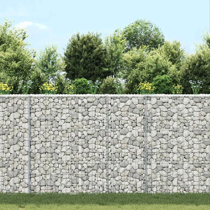Gabiono vazonas, 80x20x100cm, galvanizuotas plienas, aukštas