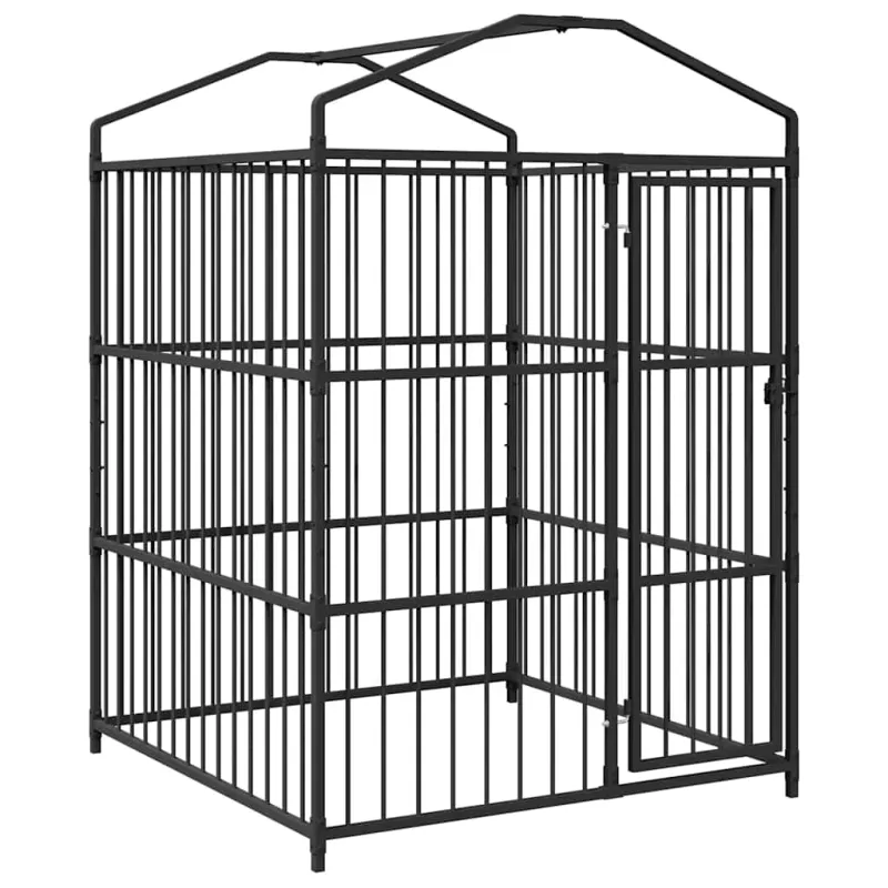 Lauko voljeras šunims su stogu, 150x150x210cm