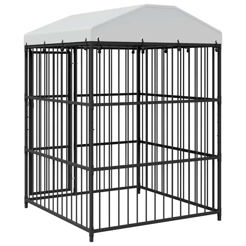 Lauko voljeras šunims su stogu, 150x150x210cm