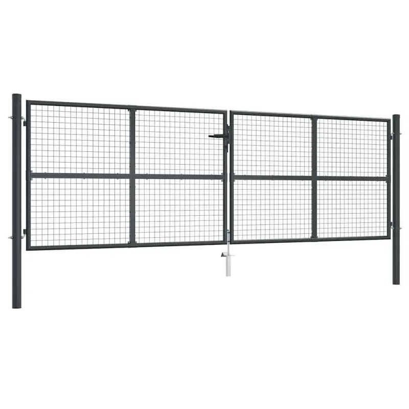 Tinkliniai sodo vartai, cinkuotas plienas, 400x125 cm, pilki
