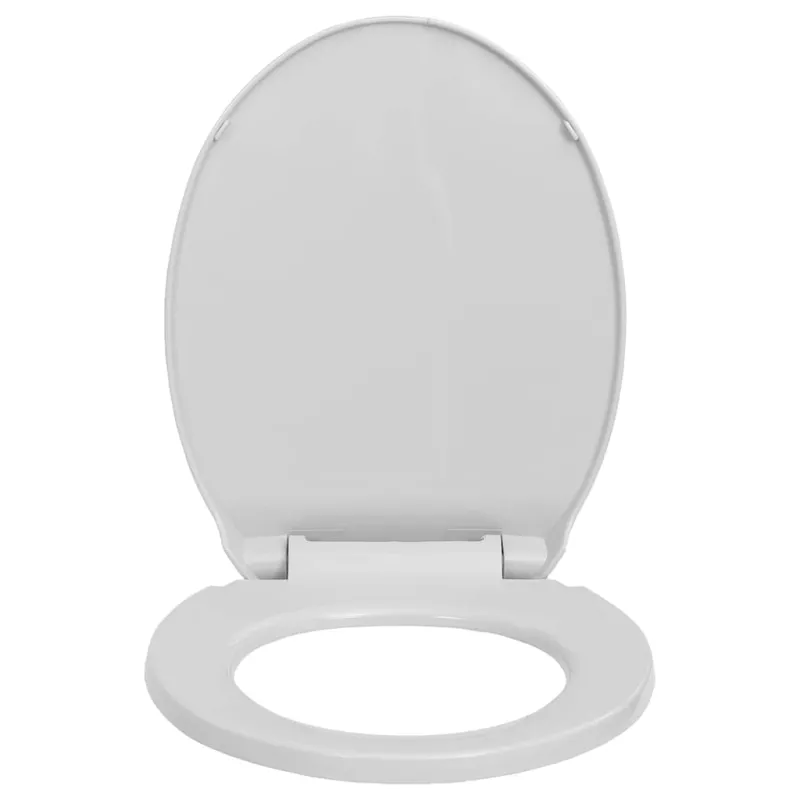Klozeto sėdynė su soft-close mechanizmu, šviesiai pilka, ovali