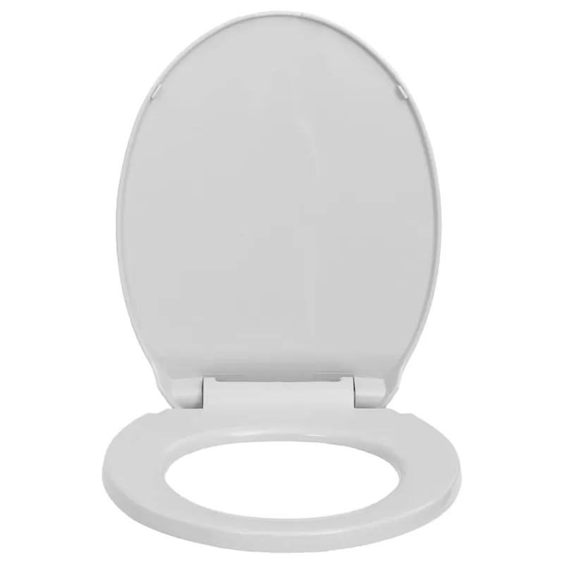 Klozeto sėdynė su soft-close mechanizmu, šviesiai pilka, ovali