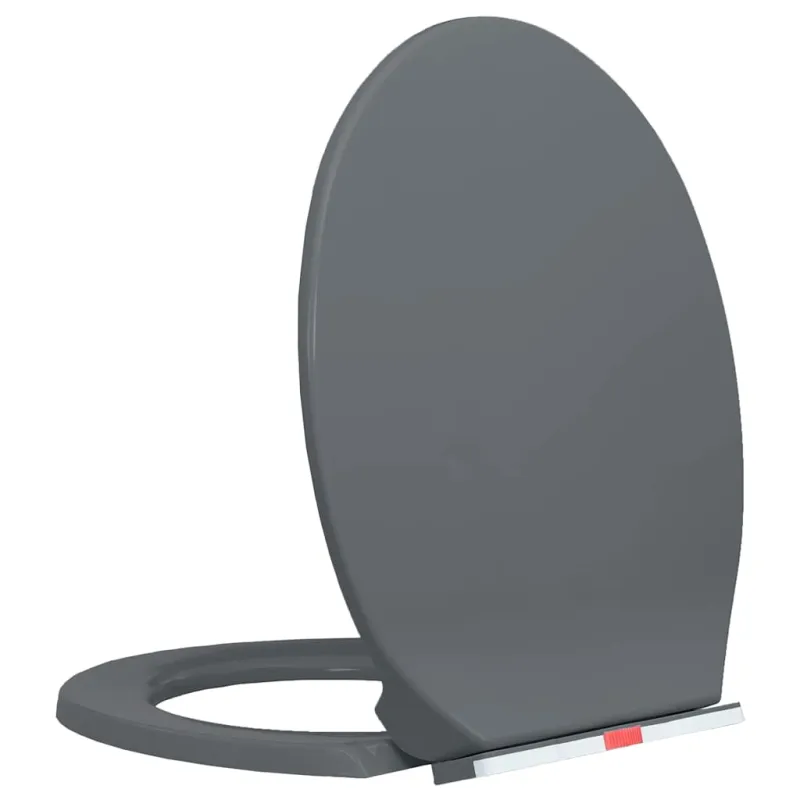 Klozeto sėdynė su soft-close mechanizmu, pilka, ovali