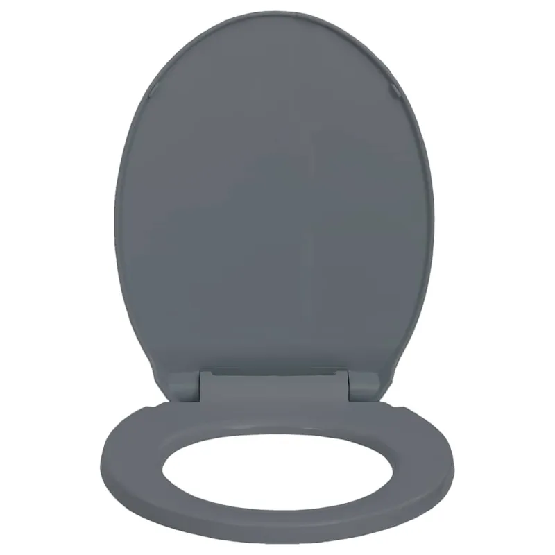 Klozeto sėdynė su soft-close mechanizmu, pilka, ovali