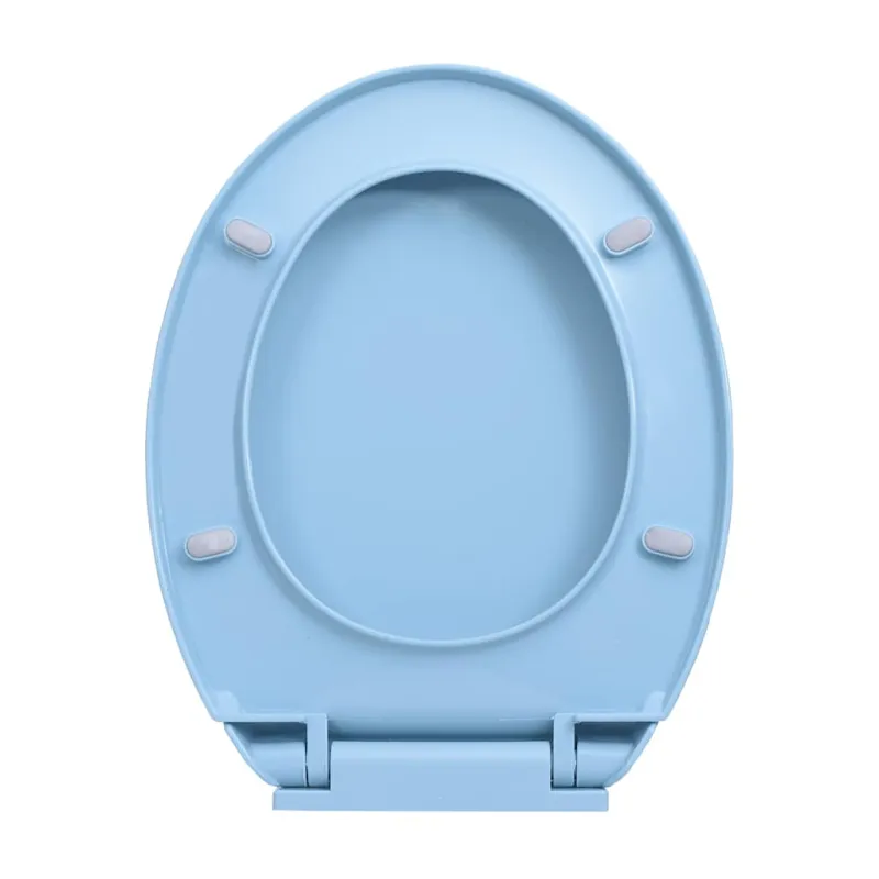 Klozeto sėdynė su soft-close mechanizmu, mėlynos spalvos, ovali