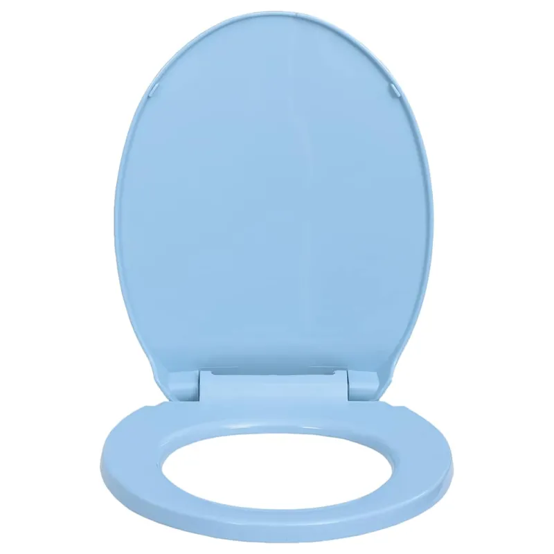 Klozeto sėdynė su soft-close mechanizmu, mėlyna, ovali