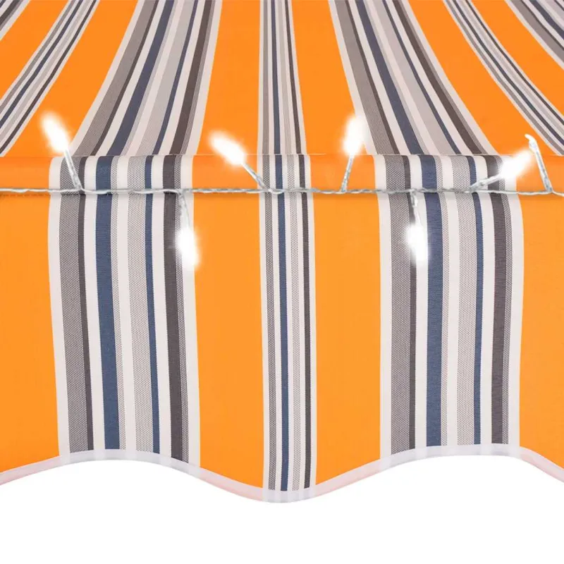 Rankinė ištraukiama markizė su LED, geltona ir mėlyna, 200cm