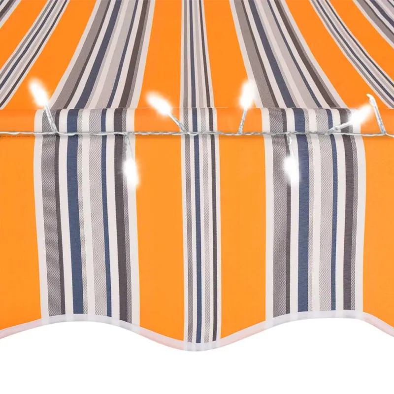 Rankinė ištraukiama markizė su LED, geltona ir mėlyna, 300cm
