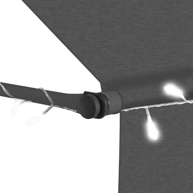 Rankiniu būdu ištraukiama markizė su LED, antracito, 200cm