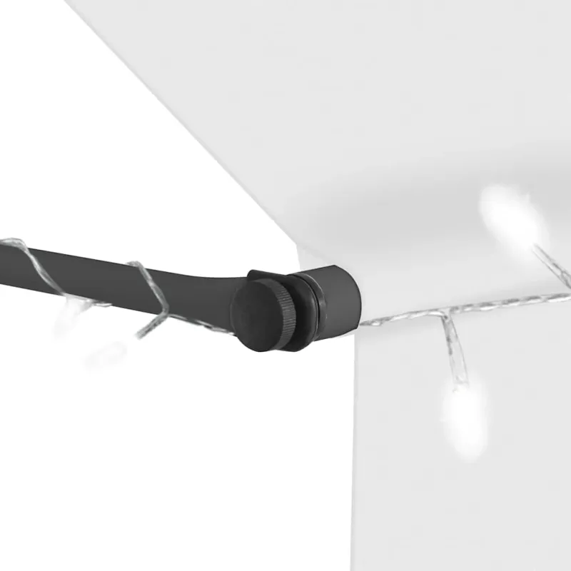 Rankiniu būdu ištraukiama markizė su LED, kreminė, 200cm