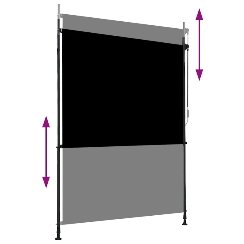 Lauko roletas, antracito spalvos, 150x270cm