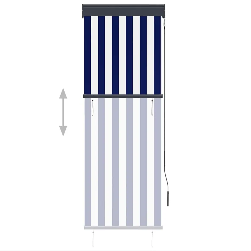 Lauko roletas, baltos ir mėlynos spalvų, 60x250cm