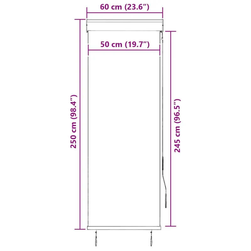 Lauko roletas, oranžinės ir rudos spalvų, 60x250cm