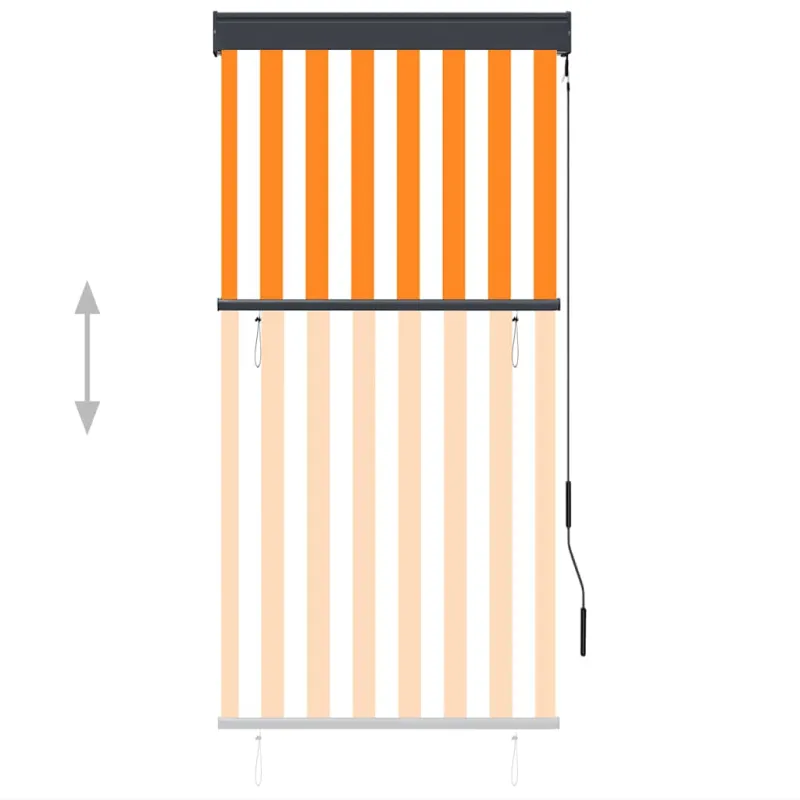 Lauko roletas, baltos ir oranžinės spalvų, 80x250cm