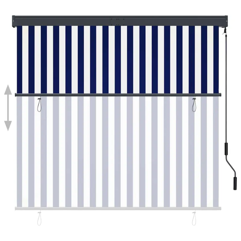 Lauko roletas, baltos ir mėlynos spalvų, 160x250cm
