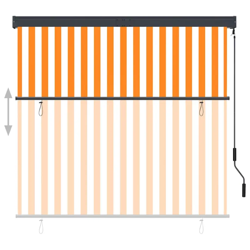 Lauko roletas, baltos ir oranžinės spalvų, 160x250cm