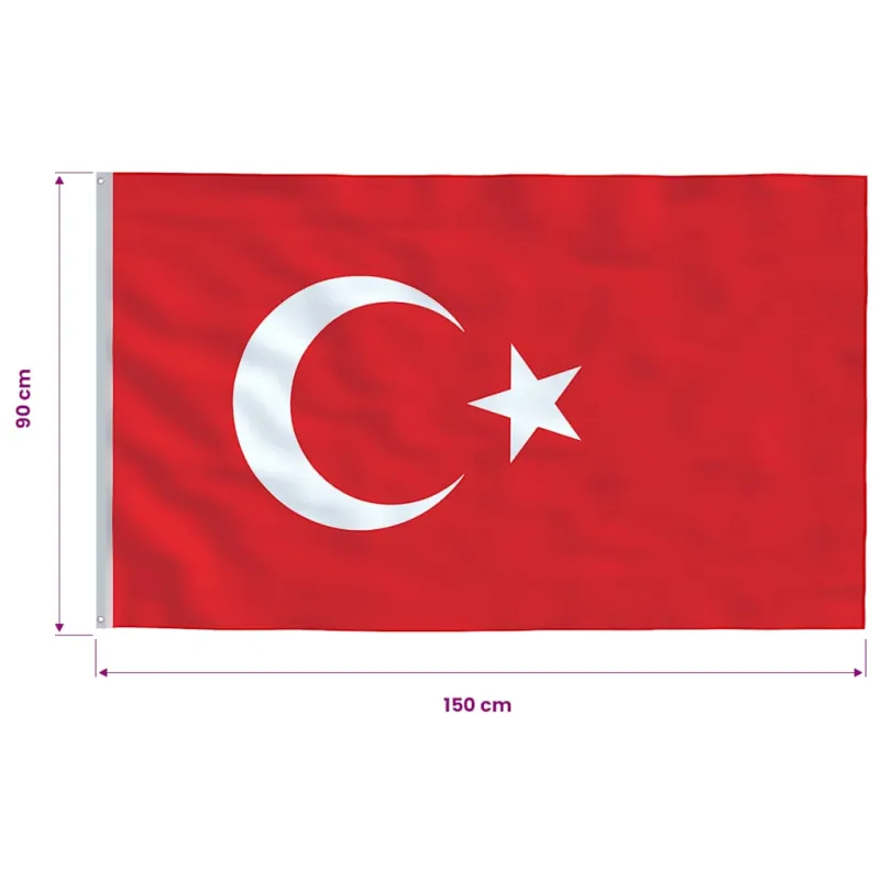 Turkijos vėliava, 90x150cm