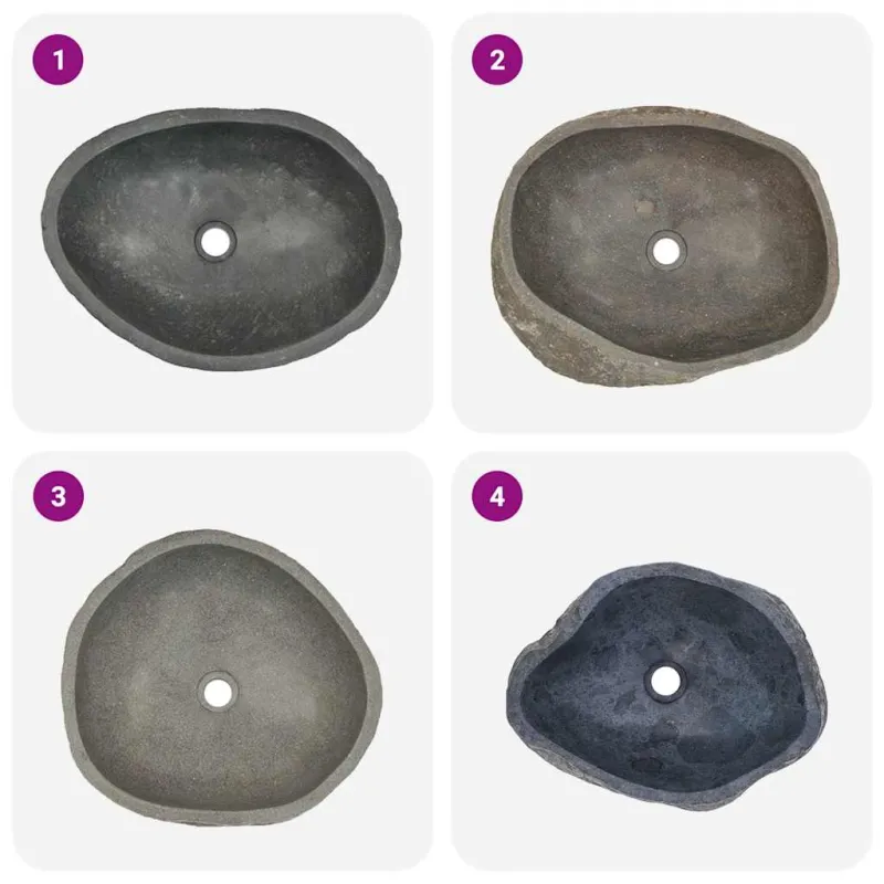 Praustuvas, (45-53)x(34-41)cm, upės akmuo, ovalo formos