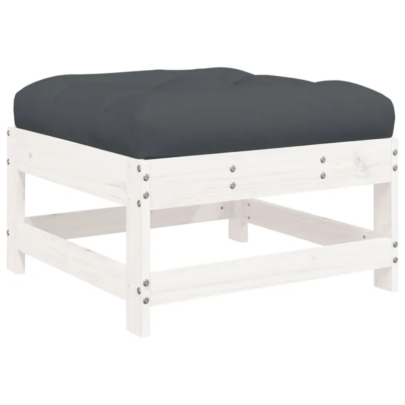 Sodo komplekti, jossa pehmusteet, 8 osaa, valkoinen, puuta