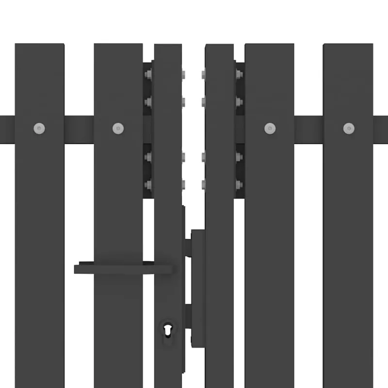 Sodo tvoros vartai, plieniniai, 400x125 cm, antracito spalvos