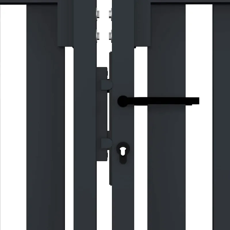 Dvivėriai tvoros vartai, plieniniai, 300x100 cm, antracito spalvos