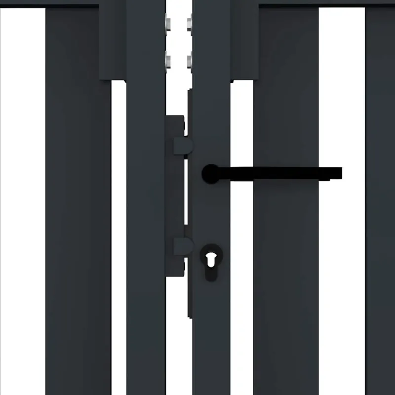 Dvivėriai tvoros vartai, plieniniai, 300x150 cm, antracito spalvos
