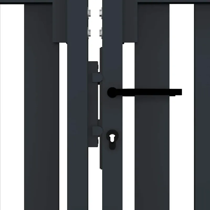 Dvivėriai tvoros vartai, plieniniai, 300x175 cm, antracito spalvos