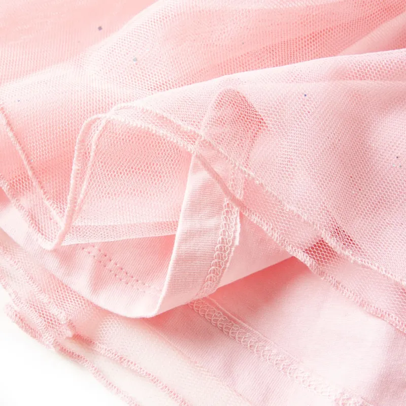 Vaikiškas sijonas su tiuliu, šviesiai rožinės spalvos, 128 dydžio