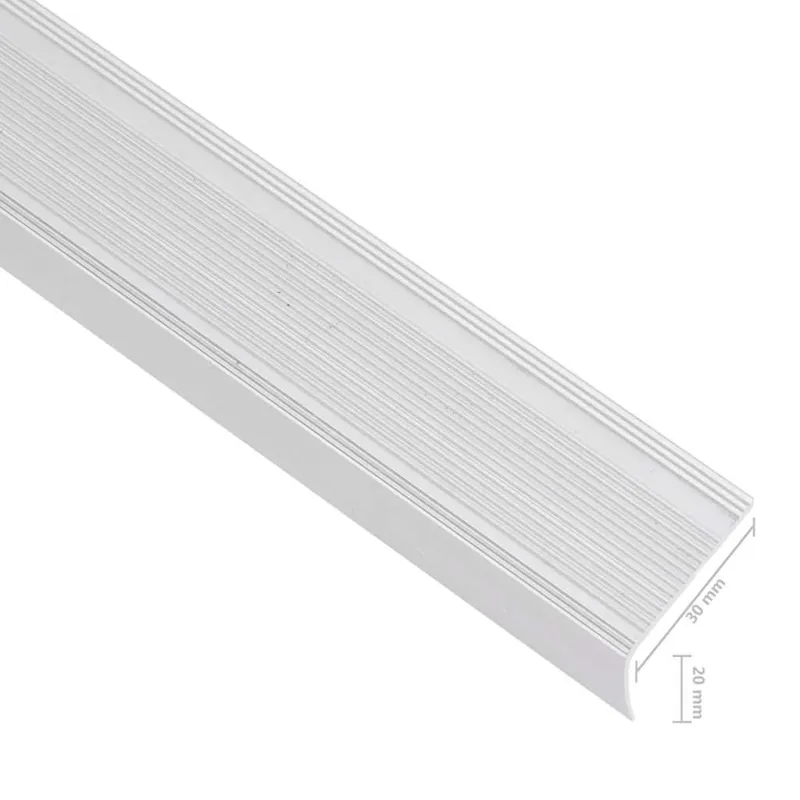 Profiliai laiptams, 15vnt., sidabro, 90 cm, aliuminis, L formos