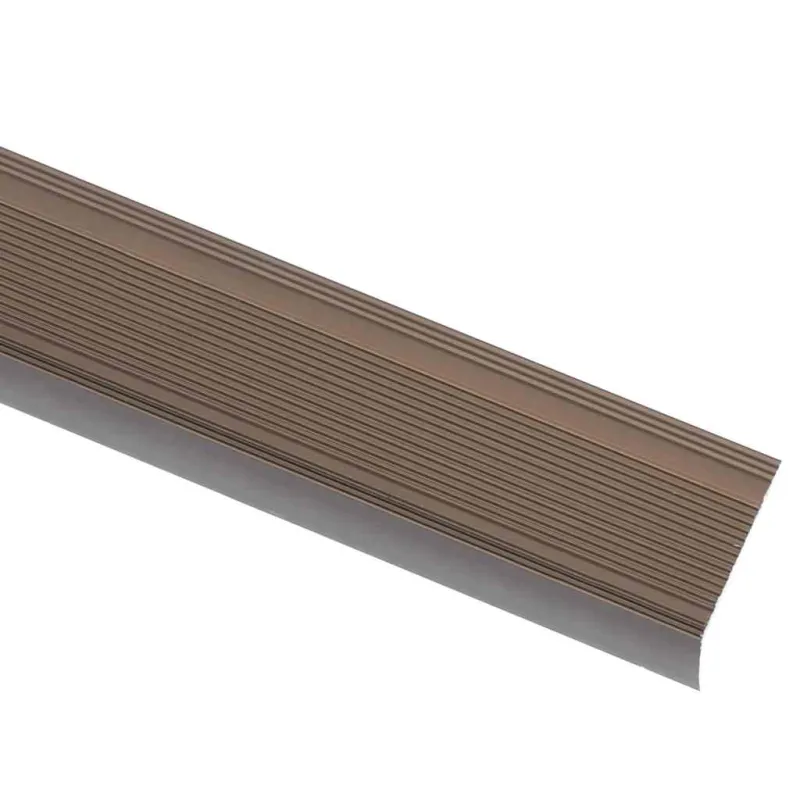Profiliai laiptams, 15vnt., rudi, 90 cm, aliuminis, L formos