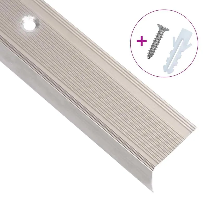 Profiliai laiptams, 5vnt., šampano, 90 cm, aliuminis, L formos