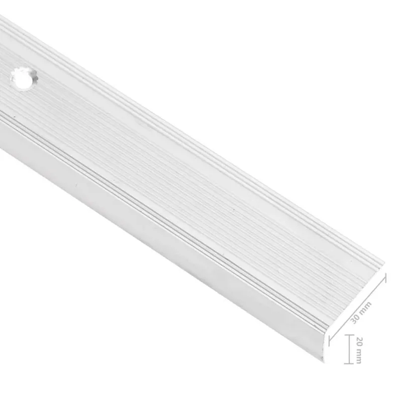 Profiliai laiptams, 5vnt., sidabro, 100 cm, aliuminis, L formos